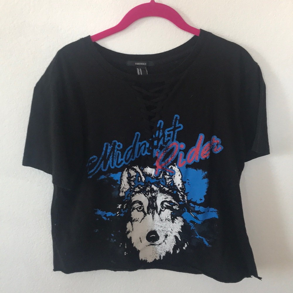 Forever 21 Tie Down Crop Tee
